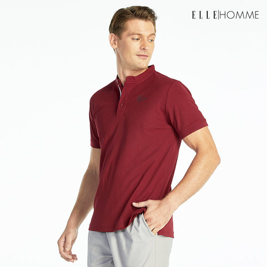 ELLE HOMME | เสื้อโปโลคอจีน แขนสั้น สกรีนโลโก้ ELLE HOMME สวมใส่สบายได้รูปทรงสวย | W8K904