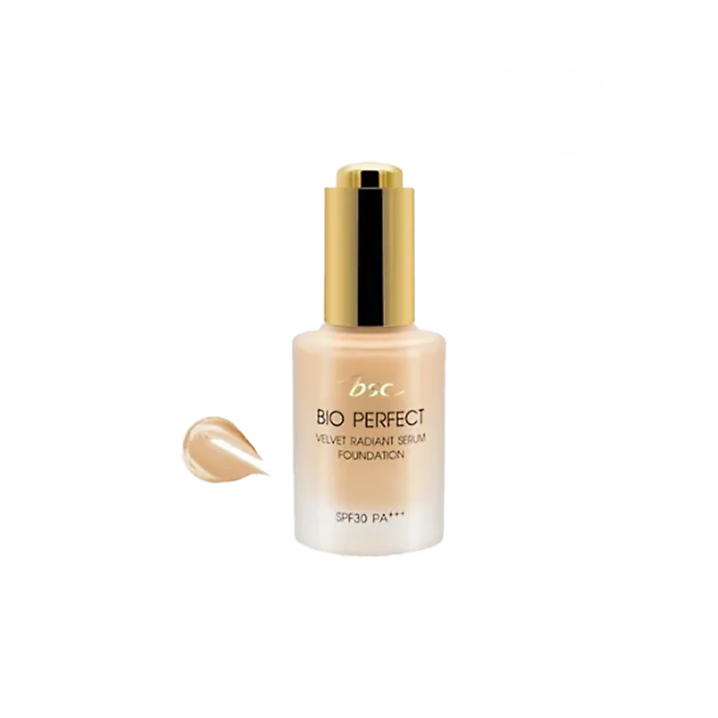 BSC BIO PERFECT VELVET RADIANT SERUM FOUNDATION บีเอสซี ไบโอ เพอร์เฟ็คท์ เวลเวท เรเดียน เซรั่ม ฟาวเดชั่น