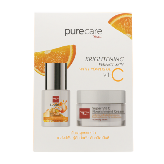 BSC Pure Care (บีเอสซี เพียวแคร์) BRIGHTENING PERFECT SKIN WITH POWERFUL VIT-C 30gx2