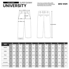 era-won กางเกงสแลคขายาว ทรง super skinny (กระบอกเล็ก) เอวยางยืด รุ่น Workday University - R (463) สี STUDENT BLACK