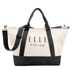 ELLE HOMME BAG กระเป๋าผ้า CANVAS กระเป๋าสะพายใบใหญ่ มีซิป H8H008