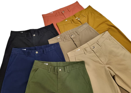 Guy Laroche กางเกงChino ขายาว สีพื้น (BSC6300P2) ทรง Slim fit