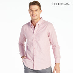 ELLE HOMME | เสื้อเชิ้ตแขนยาว คอปกเชิ้ต ทรง REGULAR สีชมพู | W8B675