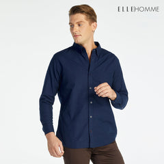 ELLE HOMME | เสื้อเชิ้ตแขนยาว คอปกเชิ้ต ทรง REGULAR สีกรมท่า | W8B675