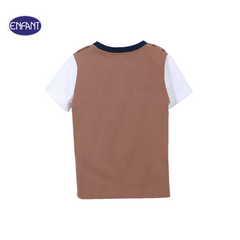 ENFANT (อองฟองต์) เสื้อยืดแขนสั้น+กางเกงเอี้ยม สำหรับเด็ก 6 เดือน - 8 ปี คอลเล็กชั่น Mini Luxe Bear ผ้าคอตตอน 100% สีน้ำตาล