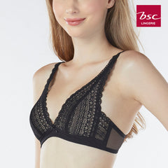 BSC Lingerie ชุดชั้นในลูกไม้เซ๊กซี่ รูปแบบ Wireless Bra แบบเต้าทรงสามเหลี่ยม - BB3333