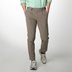 era-won กางเกงขายาว เอวยางยืด รุ่น GOLF FABRIC PANTS (065V9) สี Brown