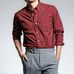 era-won เสื้อเชิ้ต ทรงปกติ แขนยาว รุ่น Dress Shirt สี Red tamiya (ดำแดง)