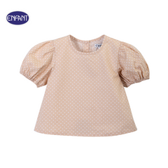 ENFANT (อองฟองต์) ชุดเสื้อแขนตุ๊กตา+กระโปรงเอี้ยม สำหรับเด็ก 6 เดือน - 8 ปี คอลเล็กชั่น Mini Luxe Bear สีน้ำตาลอ่อน