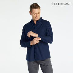 ELLE HOMME | เสื้อเชิ้ตแขนยาว คอปกเชิ้ต ทรง REGULAR สีกรมท่า | W8B675