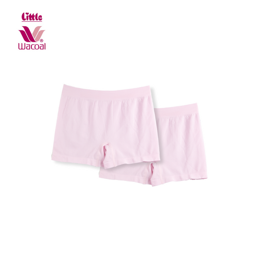 Little Wacoal (ลิตเติ้ล วาโก้) กางเกง Boxer เด็กผู้หญิง รุ่น Seamless สำหรับเด็กอายุ 4-12 ปี ไซซ์ S แพ็ค 2 ตัว สีชมพู