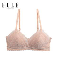 ELLE lingerie Paddedbra ยกทรงรูปแบบไร้โครงผ้าลูกไม้ (Retro Lace) LB6735