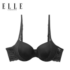 ELLE Lingerie Moulded Bra ยกทรงเสริม Push-up เต้าเรียบตัดต่อลูกไม้ - LB7534