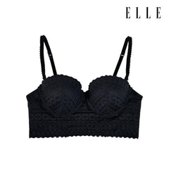 ELLE LINGERIE | ชุดชั้นในตัวยาว สไตล์เฟมินีนลูกไม้ สบาย ทรงดี แถบข้างสูง ถอดสายออกได้ | LB6636