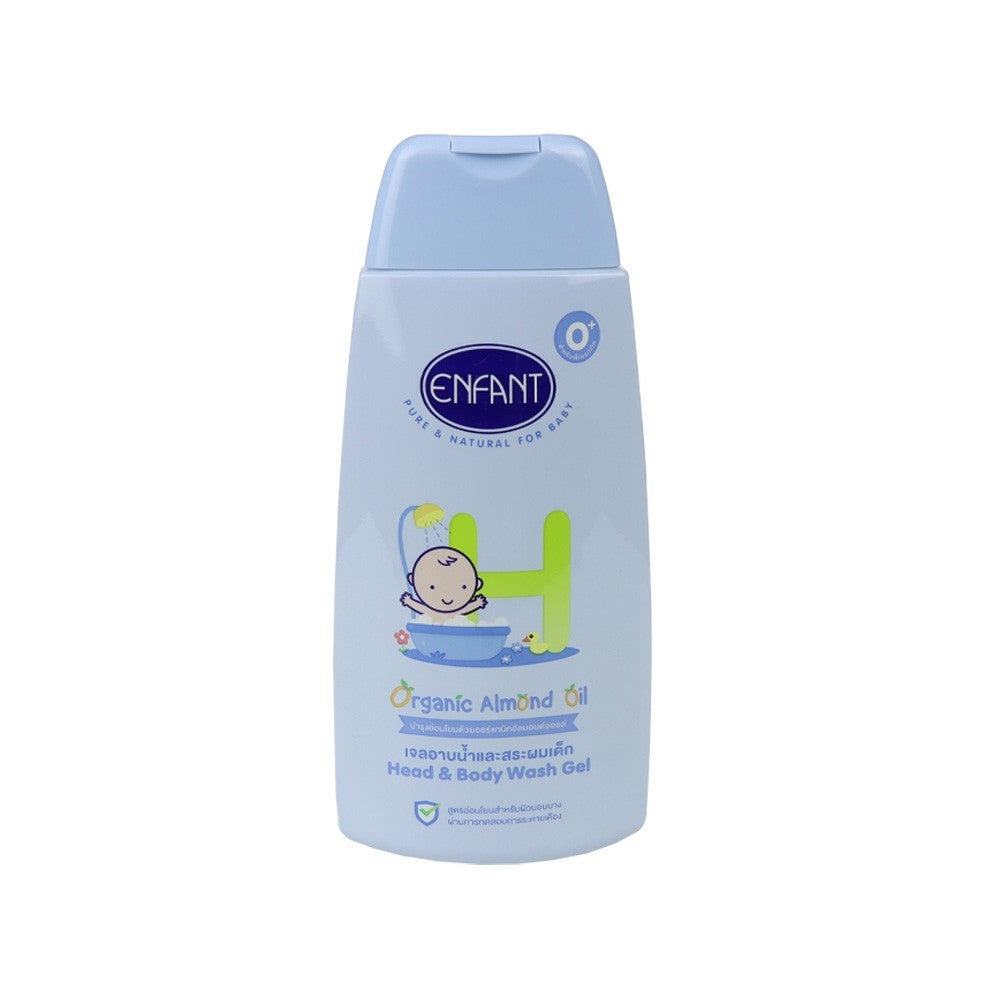 Enfant อองฟองต์ Organic Almond Oil Head & Body Wash Gel แชมพูและเจลอาบน้ำ สูตรออร์แกนิกอัลมอนออยล์ 300 ml.