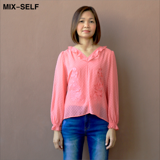 MIX-SELF เสื้อเบลาส์ปักลายดอกไม้ รุ่น IB71327