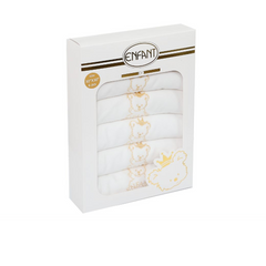 Enfant Gold อองฟองต์ ผ้าอ้อมเด็กแรกเกิด ลายน้องหมีสีทอง ขนาด 30x30 นิ้ว (แพ็ค 6 ผืน)