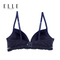 ELLE lingerie Moulded bra ยกทรงไร้โครงเต้าสามเหลี่ยมแต่งพลีทและผ้าลูกไม้ สีเบจ (LB6721)