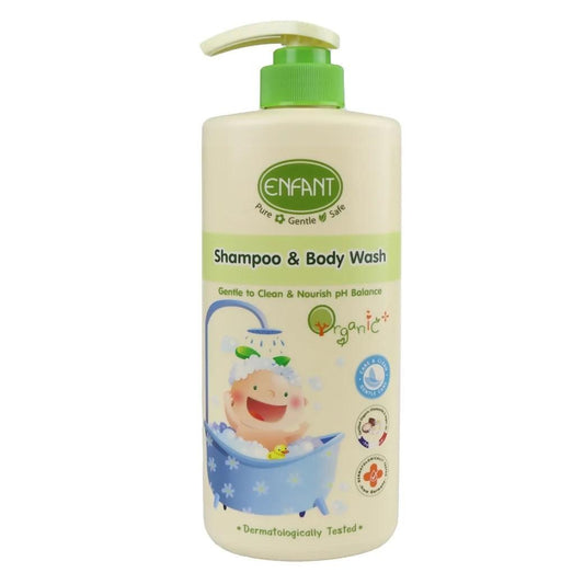 Enfant อองฟองต์ Organic Plus Shampoo & Body Wash แชมพูและอาบน้ำในขวดเดียว เนื้อเจล ใช้ได้ตั้งแต่เด็กแรกเกิด 500 ml. - BigxShow