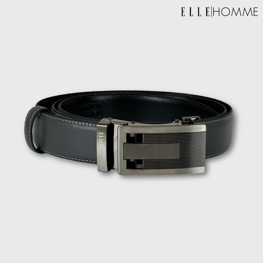 ELLE HOMME | เข็มขัดหนังวัวแท้ สไตล์ Business เลือกล็อคตำแหน่งได้ ผิวเรียบ มีให้เลือก 2 สี | H84008