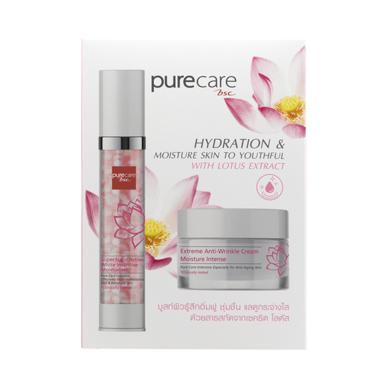 BSC Pure Care (บีเอสซี เพียวแคร์) HYDRATION & MOISTURE SKIN TO YOUTHFUL WITH LOTUS EXTRACT 30gx2