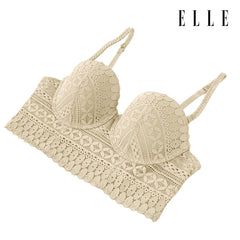 ELLE LINGERIE | ชุดชั้นในตัวยาว สไตล์เฟมินีนลูกไม้ สบาย ทรงดี แถบข้างสูง ถอดสายออกได้ | LB6636