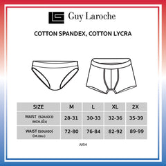 Guy Laroche กางเกงในกีลาโรช รุ่น PACK 6 ชิ้น Cotton spandex (JUS4905R2)