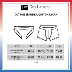 Guy Laroche กางเกงในกีลาโรช รุ่น PACK 6 ชิ้น Cotton spandex - สีดำ และ สีเทา (JUS4905R5)