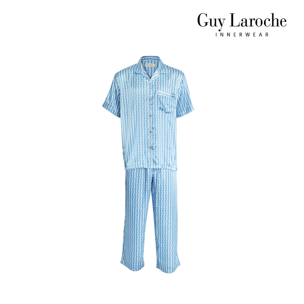 Guy Laroche ชุดนอนผ้าซาติน แขนสั้น ขายาว พิมพ์ลาย มีให้เลือก 3 สี (JPP7517S4)