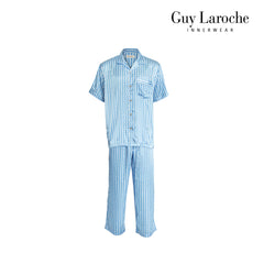 Guy Laroche ชุดนอนผ้าซาติน แขนสั้น ขายาว พิมพ์ลาย มีให้เลือก 3 สี (JPP7517S4)