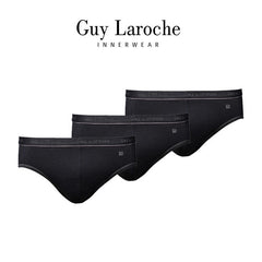 Guy Laroche กางเกงในชาย Pack 3 ชิ้น - สีดำ ( Cotton + Spandex ) JUS4019R5BL