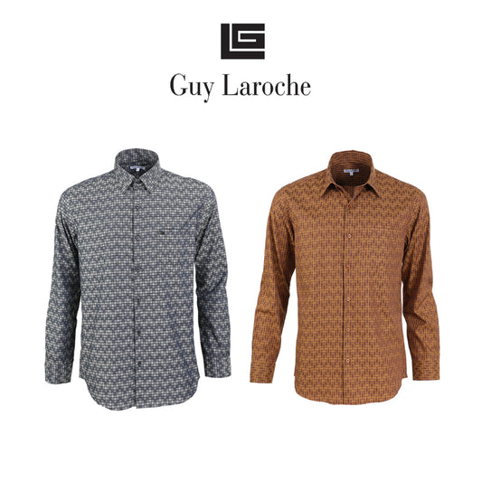 Guy Laroche เสื้อเชิ้ตแขนยาวใส่ทำงาน ลายตาราง มี 2 สีให้เลือก (BAB9200W4)