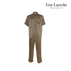 Guy Laroche ชุดนอนผ้าซาติน แขนสั้น ขายาว พิมพ์ลาย มีให้เลือก 3 สี (JPP7518S4)