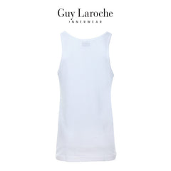 Guy Laroche เสื้อกล้ามปัก Guy Laroche ที่ชายเสื้อด้านซ้าย - สีขาว (JVE2407R4)