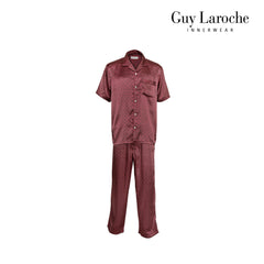 Guy Laroche ชุดนอนผ้าซาติน แขนสั้น ขายาว พิมพ์ลาย มีให้เลือก 3 สี (JPP7518S4)