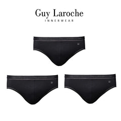 Guy Laroche กางเกงในชาย Pack 3 ชิ้น - สีดำ ( Cotton + Spandex ) JUS4019R5BL