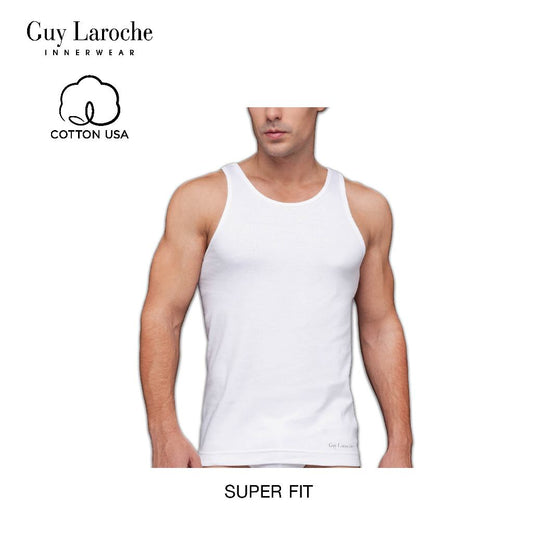 Guy Laroche เสื้อกล้ามปัก Guy Laroche ที่ชายเสื้อด้านซ้าย - สีขาว (JVE2407R4)