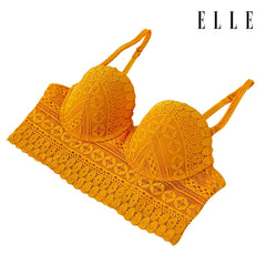 ELLE LINGERIE | ชุดชั้นในตัวยาว สไตล์เฟมินีนลูกไม้ สบาย ทรงดี แถบข้างสูง ถอดสายออกได้ | LB6636