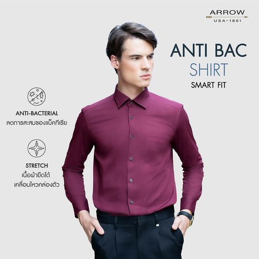 ARROW เสื้อเชิ้ต Anti-Bacteria ระงับกลิ่นอับชื้น แขนยาว มีกระเป๋า ทรง Smart