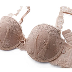 ELLE lingerie Molded bra ยกทรงรูปแบบครึ่งเต้าสายบ่าแต่งลูกไม้ถอดได้ - LB6565